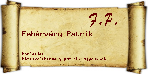 Fehérváry Patrik névjegykártya