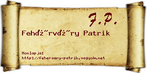 Fehérváry Patrik névjegykártya
