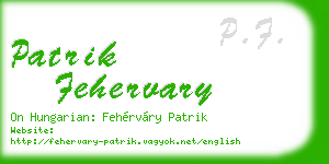 patrik fehervary business card