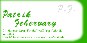 patrik fehervary business card
